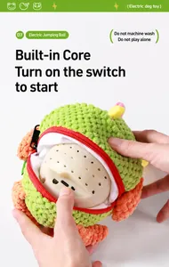 Detail of internal electronic core with Type-C charging port for the plush ball dog toy