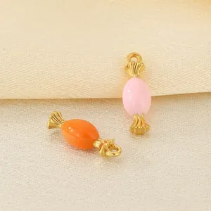 Candy Shape Charms Stainless Steel Enamel Pendants For DIY Jewelry Making Bracelet Necklace Crafting Cute Accessory