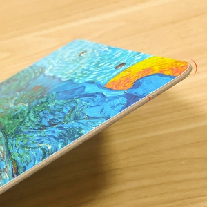 A4 wooden clipboard with Van Gogh Starry Night print and rounded smooth edges
