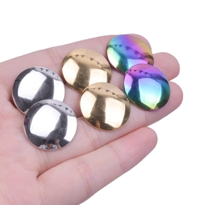 Detailed close-up of polished 304 stainless steel hoop earrings in gold, silver, and rainbow