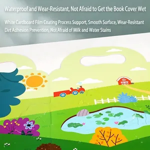 Waterproof educational farm sticker book for children with durable coated paper pages
