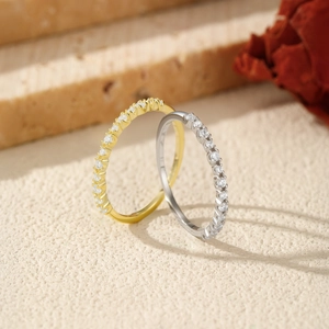 Exquisite S925 sterling silver eternity rings in gold and silver with sparkling stones