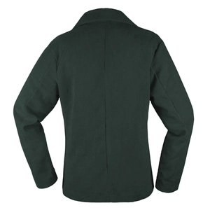 Rückansicht der dunkelgrünen Cordjacke mit hochwertiger, gerippter Textur und Finish