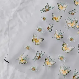 5D stereoscopic butterfly nail art stickers in green and gold TS-1933 butterfly rhythm