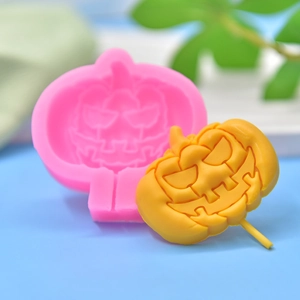 Halloween pumpkin face silicone mold for DIY soap, chocolate, and cake baking