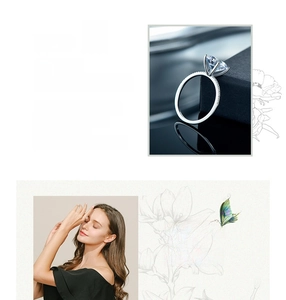 Detailed view of S925 silver ring featuring a floating zircon inlay and four-prong setting