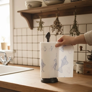 Portarotolo da cucina vintage in ghisa con uccellino per tavolo e decorazioni