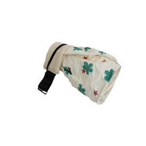 Floral quilted thermal stroller hand muff with cream fleece lining and adjustable strap