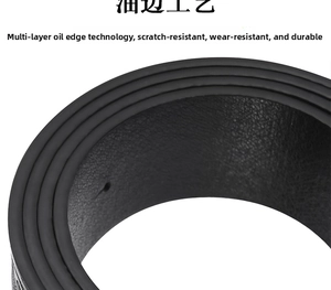 Close-up of western cowhide belt showing thick edge finishing and premium leather texture