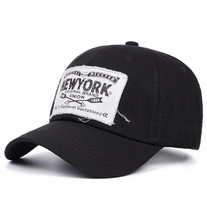 Unisex black NEW YORK street style baseball cap with vintage patch and 1985 lettering