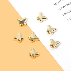 Golden butterfly beads set in high-quality CCB metal for DIY jewelry making and crafts