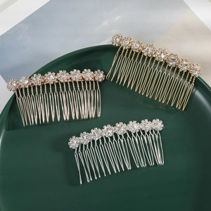 Luxury Alloy Rhinestone Flower Bridal Hair Comb Elegant Wedding Party Updo Accessory For Women Korean Style Headwear Jewelry