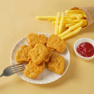 Realistic Simulation Food Keychain PVC Artificial French Fries Chicken Nuggets Pendant Lifelike Novelty Snack Ornament