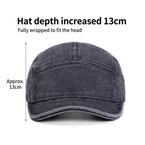 Casquette 5 panels gris foncé avec calotte profonde de 13cm pour maintien total