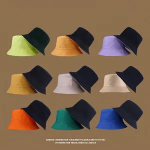 Double-sided wide brim sun hat for men and women available in nine diverse color options