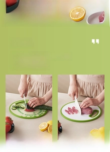 Dual-sided round cutting board for food classification with a fresh watermelon pattern