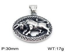 Détail macro du pendentif zodiaque Taureau vintage argenté avec design ajouré de 30mm