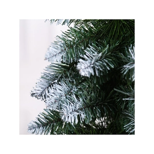 Artificial pine needle Christmas garland with realistic snow spray and dark green foliage