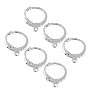 Polished silver stainless steel French ear hooks levers for DIY jewelry making