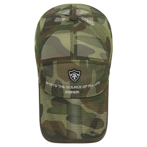 Breathable camo mesh baseball cap for outdoor fishing with S Sports shield patch