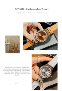 Detail view of crystal bezel and sunray dial with calendar on silicone strap watch