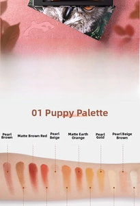 Arm swatches of 12-color eyeshadow palette with matte and shimmer neutral earth tones