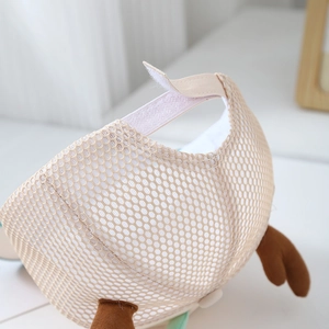 Breathable summer kids baseball cap with mesh back and cute 3D brown reindeer antlers