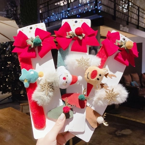 Lot de barrettes de Noël pour enfants avec Père Noël, renne et sapin festif