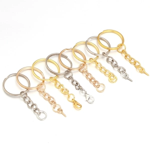 DIY metal keychains set in silver, gold and rose gold finishes with lobster clasps