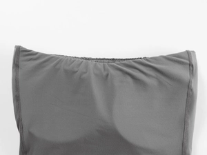 Detail of high-elasticity double stitching on dark gray seamless tube top fabric
