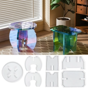 Stampo In Silicone Per Sgabello Fai Da Te Colata In Resina Epossidica Per Mobili Quadrato Rotondo Forma Decorazione Casa Strumento Artigianale