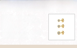 Detail view of 925 silver stud earrings set with specifications and cubic zirconia info