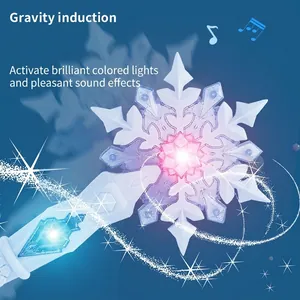 Ice blue snowflake fairy wand toy with gravity induction and light sound effects