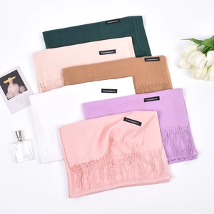 Unisex cashmere-like winter scarves in six solid colors including emerald and beige