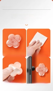 Step-by-step installation guide for floral silicone door bumper with adhesive backing