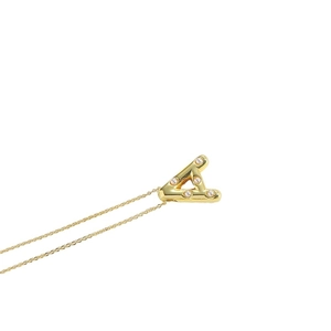 Elegant gold letter A pendant necklace with inlaid pearls for women fashion wear