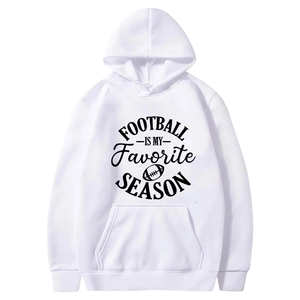 Men Hoodie And Sweatpants Fleece Lined Long Sleeve Drawstring Kangaroo Pocket Football Print Casual Sweatshirt