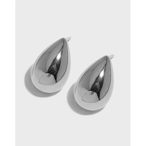 Teardrop Stud Earrings With 925 Sterling Silver Earring Post High Polish Mirror Finish Minimalist Geometric For Women