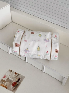 Cute bear pattern foldable travel cosmetic bag with large capacity and portable design
