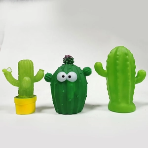 Cute LED cactus night lights in three cartoon styles for children's bedside decor