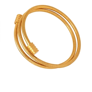 Titanium Steel Multi Layer Wrap Around Bracelet Minimalist Snake Bone Chain Texture Fashion Versatile Bangle For Women