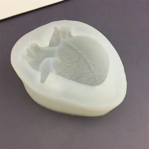 Translucent human heart silicone mold for DIY Halloween candles and resin crafts