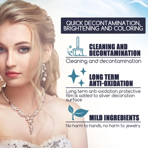 Jewelry cleaner detail showing quick decontamination and anti-oxidation benefits