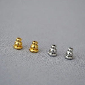 Earring Backs 18K Gold Plated Brass Anti Slip Silicone Gourd Cylinder Earring Stoppers DIY Jewelry Making Findings