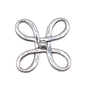 Silver knot pendant alloy connector for DIY jewelry making in 18x23mm size