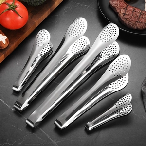 Pince Alimentaire En Inox Fendue Cuisine Polissage Miroir Pour Barbecue Friture Steak Salade Résistant À La Chaleur Outil Durable