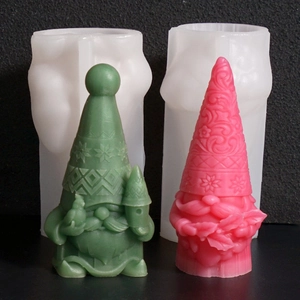 Christmas gnome silicone mold set for DIY handmade wax candles and plaster decorations