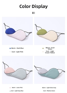 Dual-sided ice silk sleep mask showing cool and warm fabric textures and adjustable straps