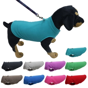 Fleece Pet Vest Warm Dog Jacket With Traction D-Ring Solid Color Winter Apparel For Small Medium Dogs Cats