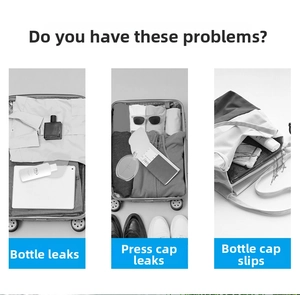 Leak-proof silicone sleeve for travel bottles protecting luggage from liquid spills